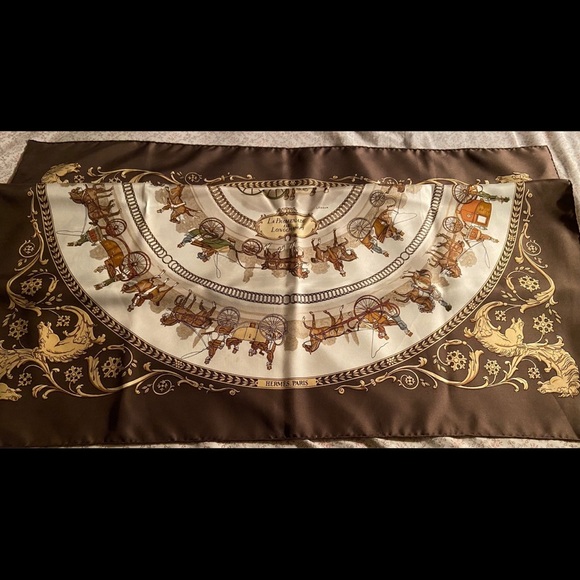 Hermes Scarf La Promenade De Longchamps Ledoux - Picture 7 of 7